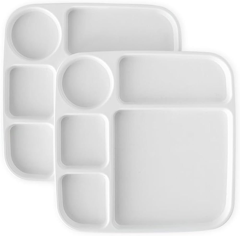 Nordic Ware Divided Meal Tray, Set of 2, White | Amazon (US)