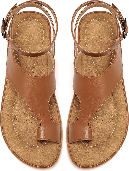 Aomigoct Flat Sandals for Women Dressy: Adjustable Comfortable Summer Sandals for Women 2026 - An... | Amazon (US)