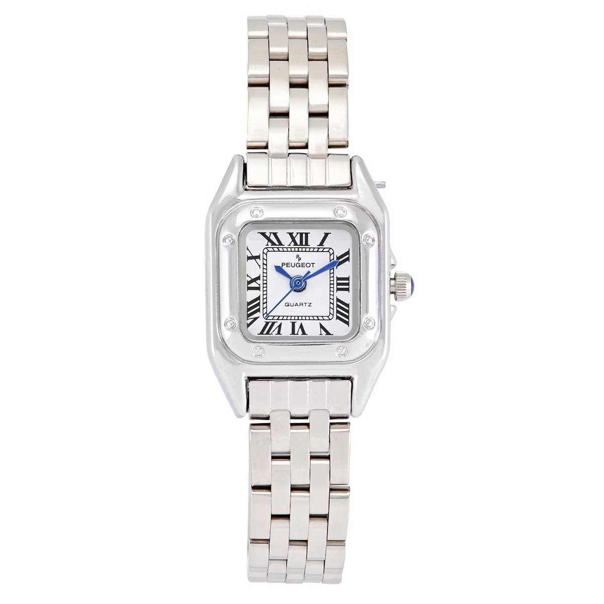 Peugeot Womens 20x22mm Silver-Tone Panther Link Bracelet Watch | Target