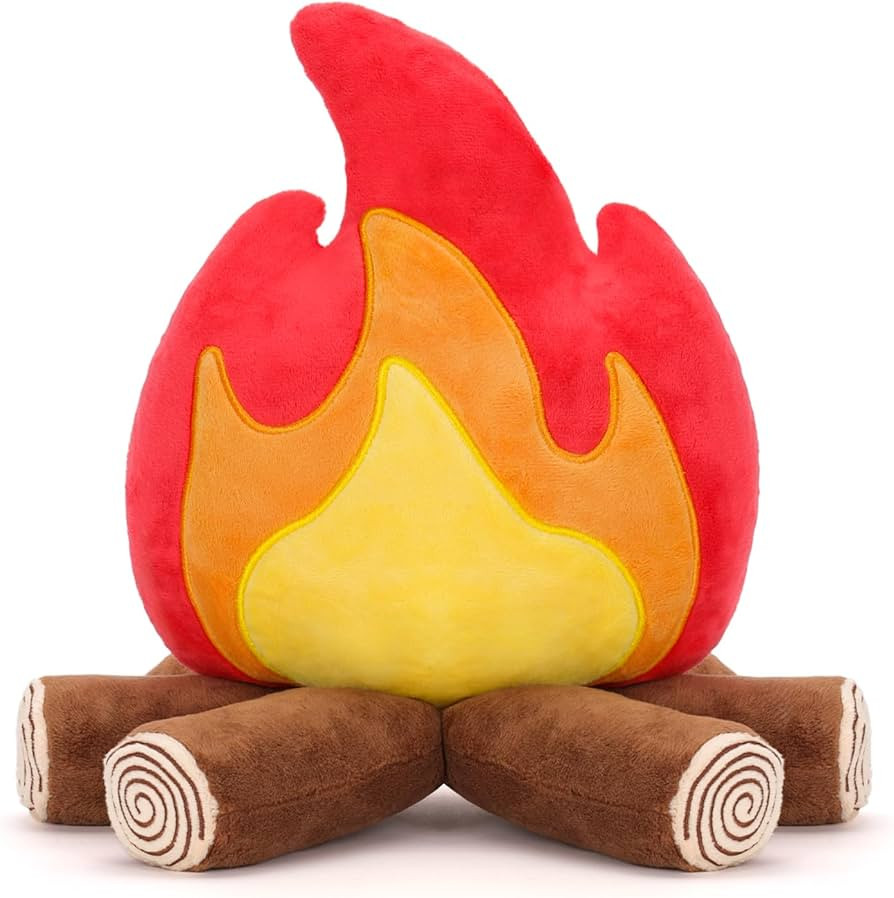 FunisFun Campfire Plush Toys, Fake Fire Firewood Plush Pillow - Realistic Flameless Campfire Deco... | Amazon (US)