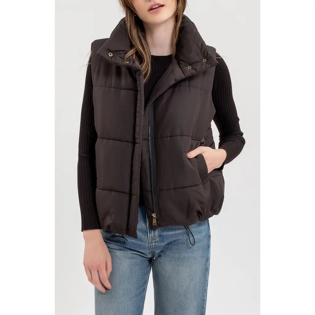 Blu Pepper Quilted Vest in Black at Nordstrom Rack, Size Large | Nordstrom Rack