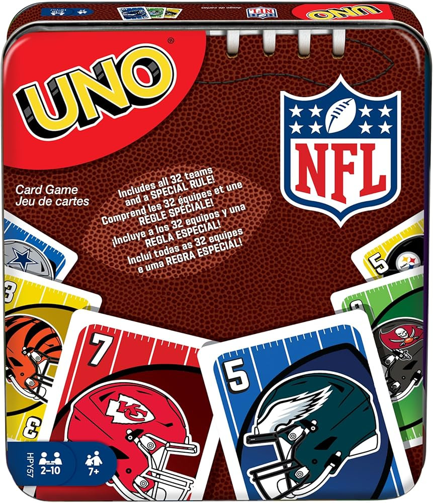 Mattel Games UNO NFL Card Game for Kids & Adults, Travel Game with NFL Team Logos & Special Rule ... | Amazon (US)
