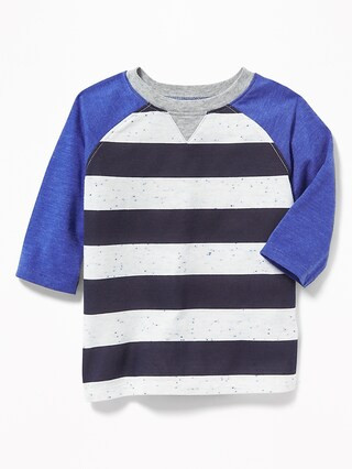 Old Navy Baby Striped Raglan Tee For Toddler Boys Blue Stripe Size 12-18 M | Old Navy US