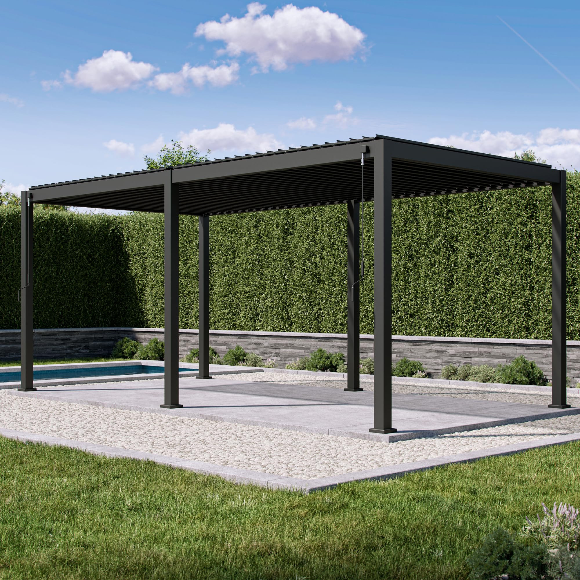 MIRADOR 111S Louvered Pergola Gazebo, 10Ft x 20Ft, Full Aluminum Frame, Adjustable Roof, Outdoor,... | Amazon (US)