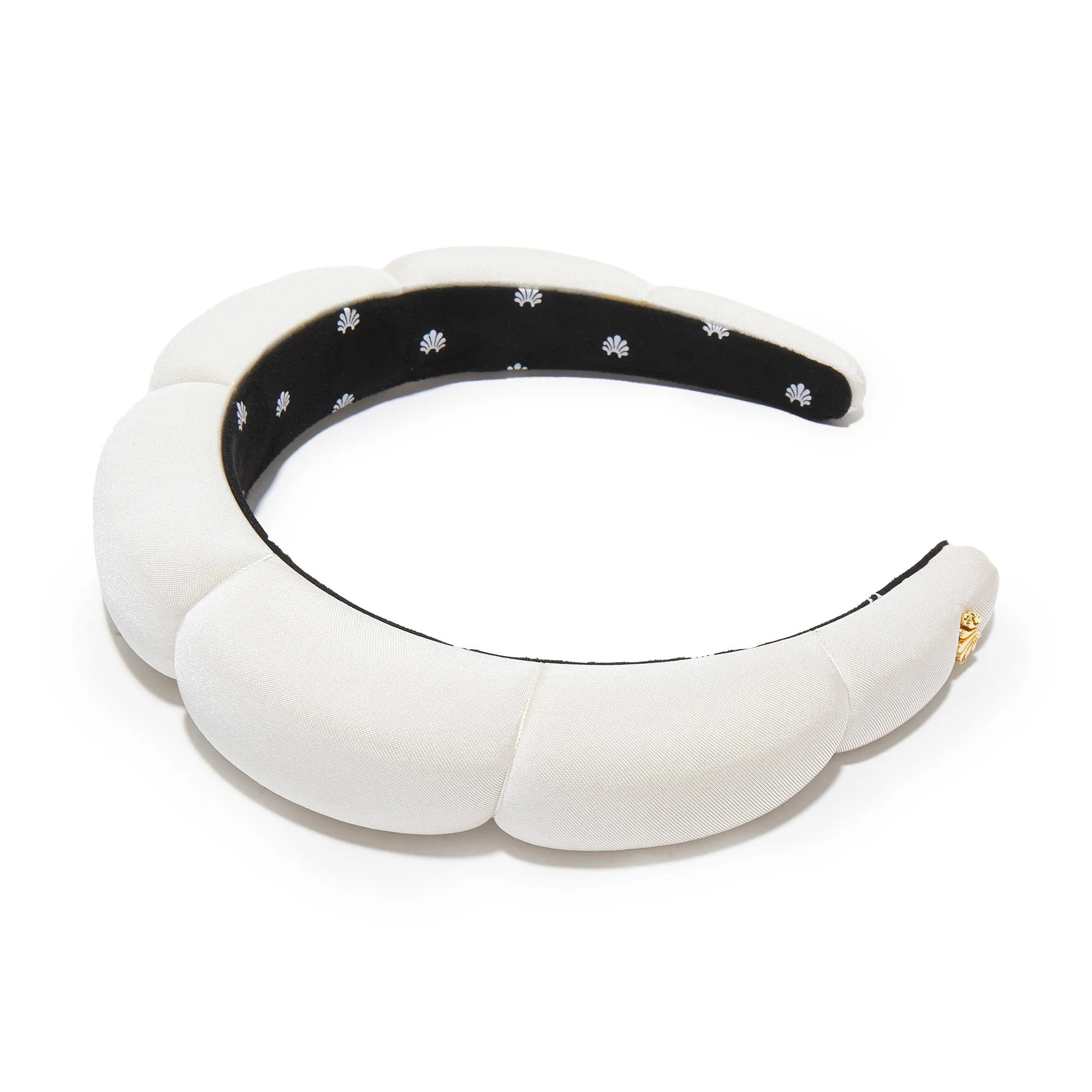 IVORY SATIN SCALLOPED HEADBAND | LELE SADOUGHI