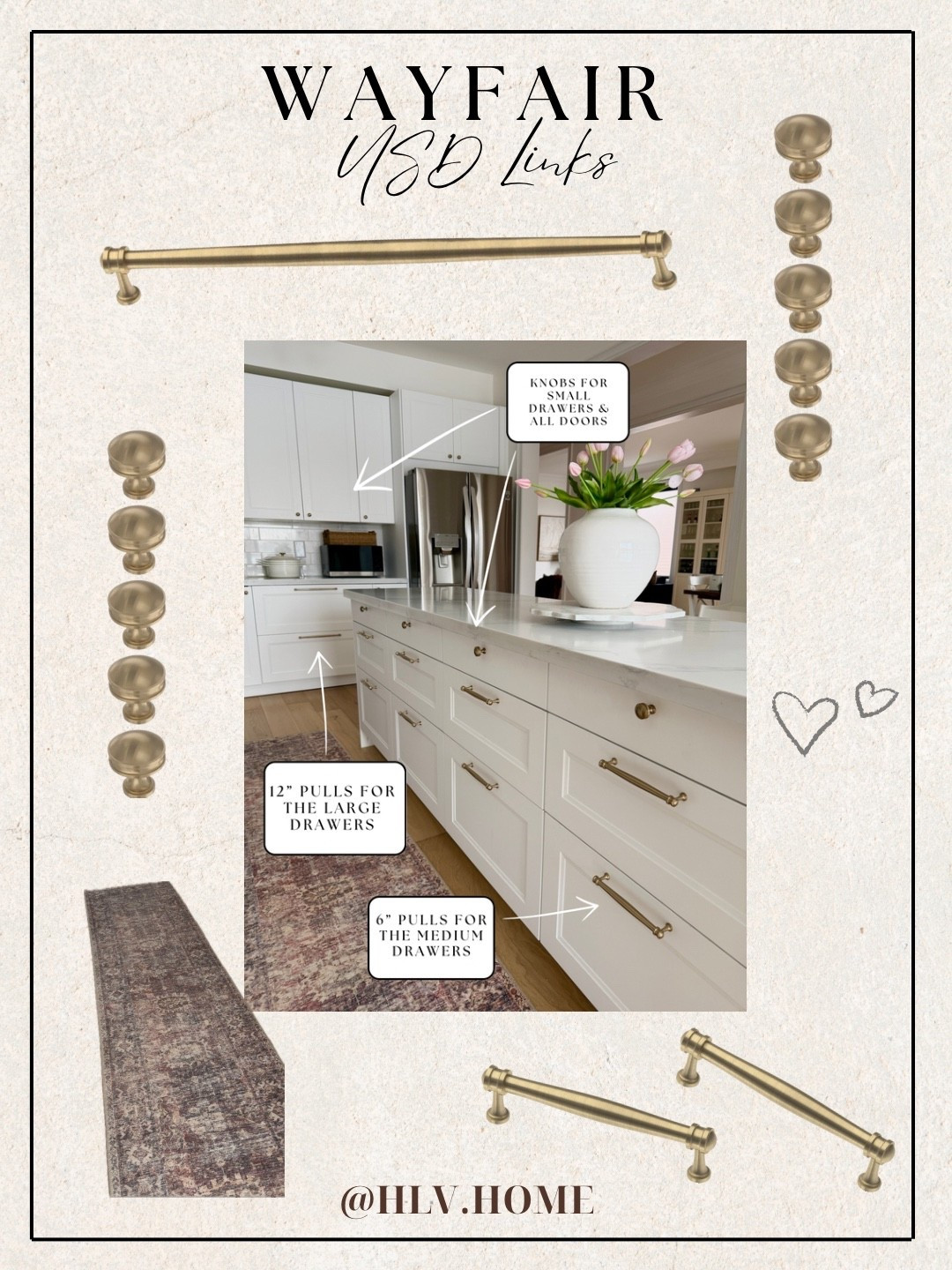 The kitchen mistake most people make… Using the same style hardware everywhere!

One of the easiest ways designers make kitchens feel more custom is by mixing cabinet knobs and pulls instead of repeating the same handle across every cabinet.

In our kitchen we used:
• 1.125” Knobs on the smaller drawers  & all doors
• 6” Pulls on the 24” drawers
• 12” Pulls on the 36” drawers

This simple mix adds dimension and instantly makes cabinetry feel more high-end and intentional.

Another reason I love these, is the champagne bronze finish pairs beautifully with the popular Delta champagne bronze faucets, which many people try to match when choosing cabinet hardware.

If you’re updating your kitchen hardware, this is such an easy designer trick to elevate the entire space.



#kitcheninspo #kitchenreno #interiordesignideas #ikeakitchen #moderntraditional 

#LTKhome #LTKcanada #LTKsale

#LTKstyletip #LTKsale #LTKhome