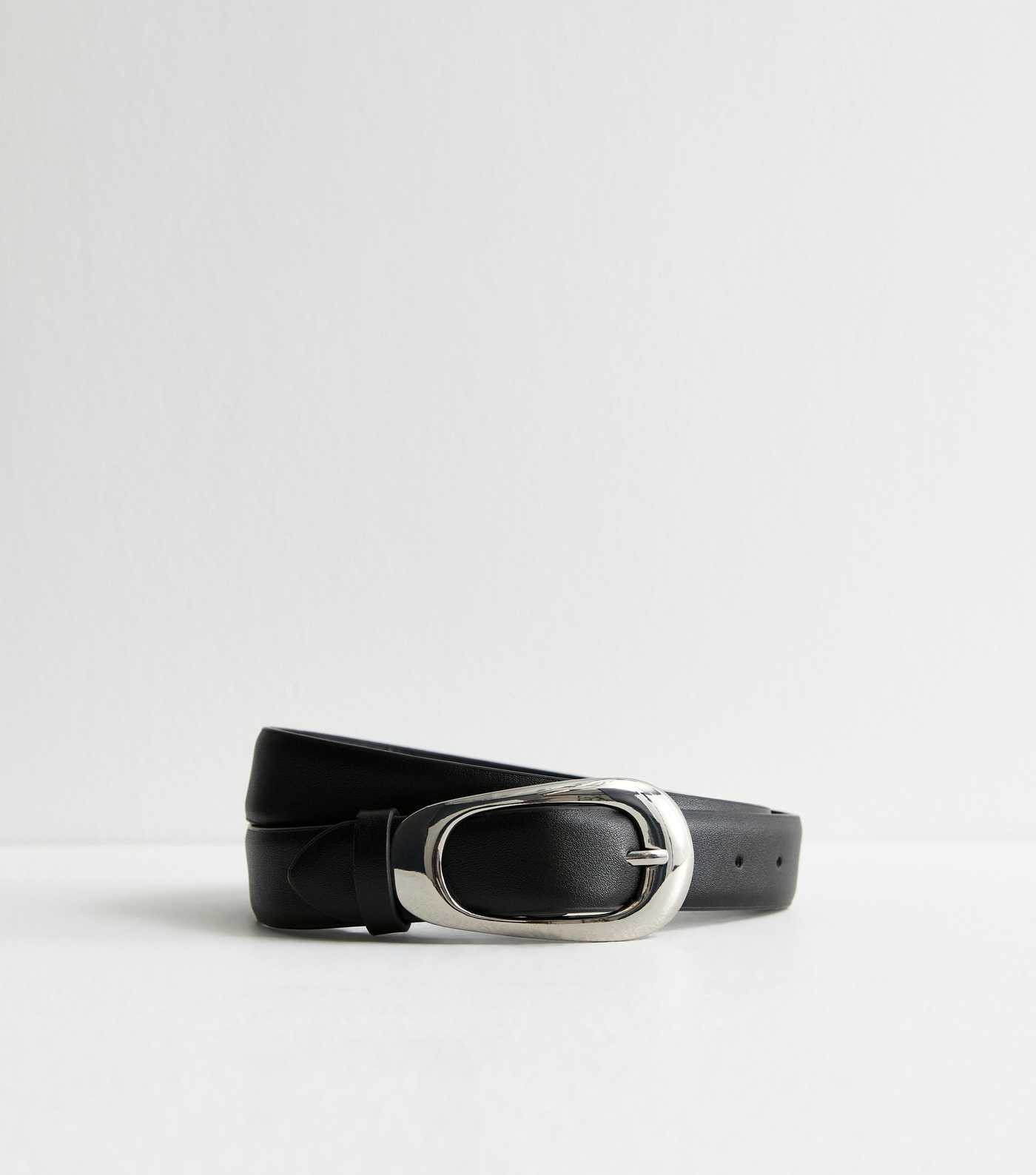 Black Faux Leather Buckle Belt | New Look | New Look (UK)