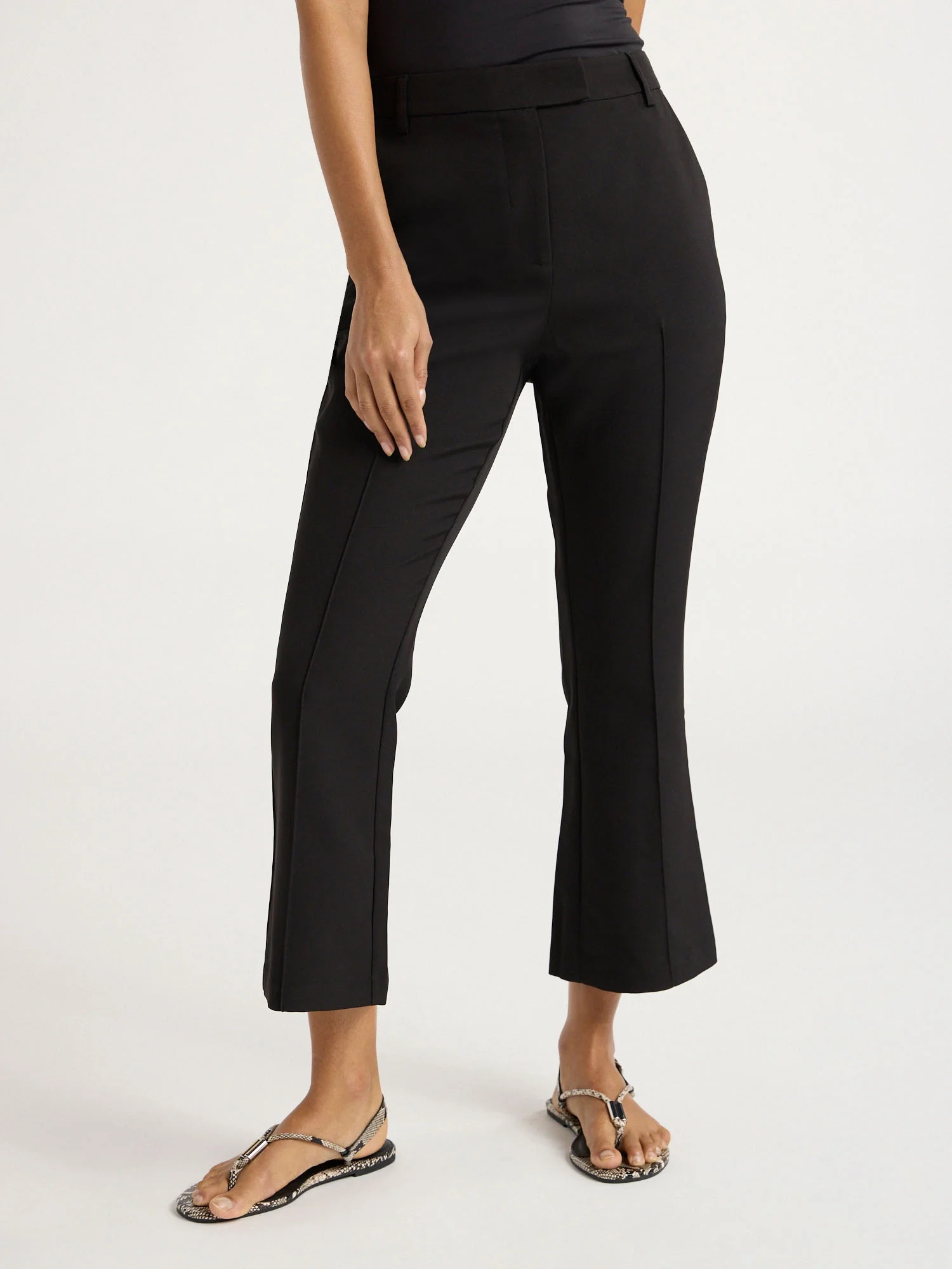 Scoop Women's Ultimate Cropped High Waisted Flare Trouser Suit Pants, 26’’ Inseam, Sizes 0-18 | Walmart (US)