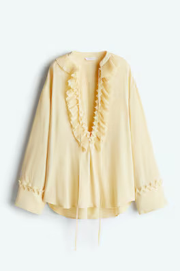 Cotton tunic dress - Pale yellow - Ladies | H&M GB | H&M (UK, MY, IN, SG, PH, TW, HK)