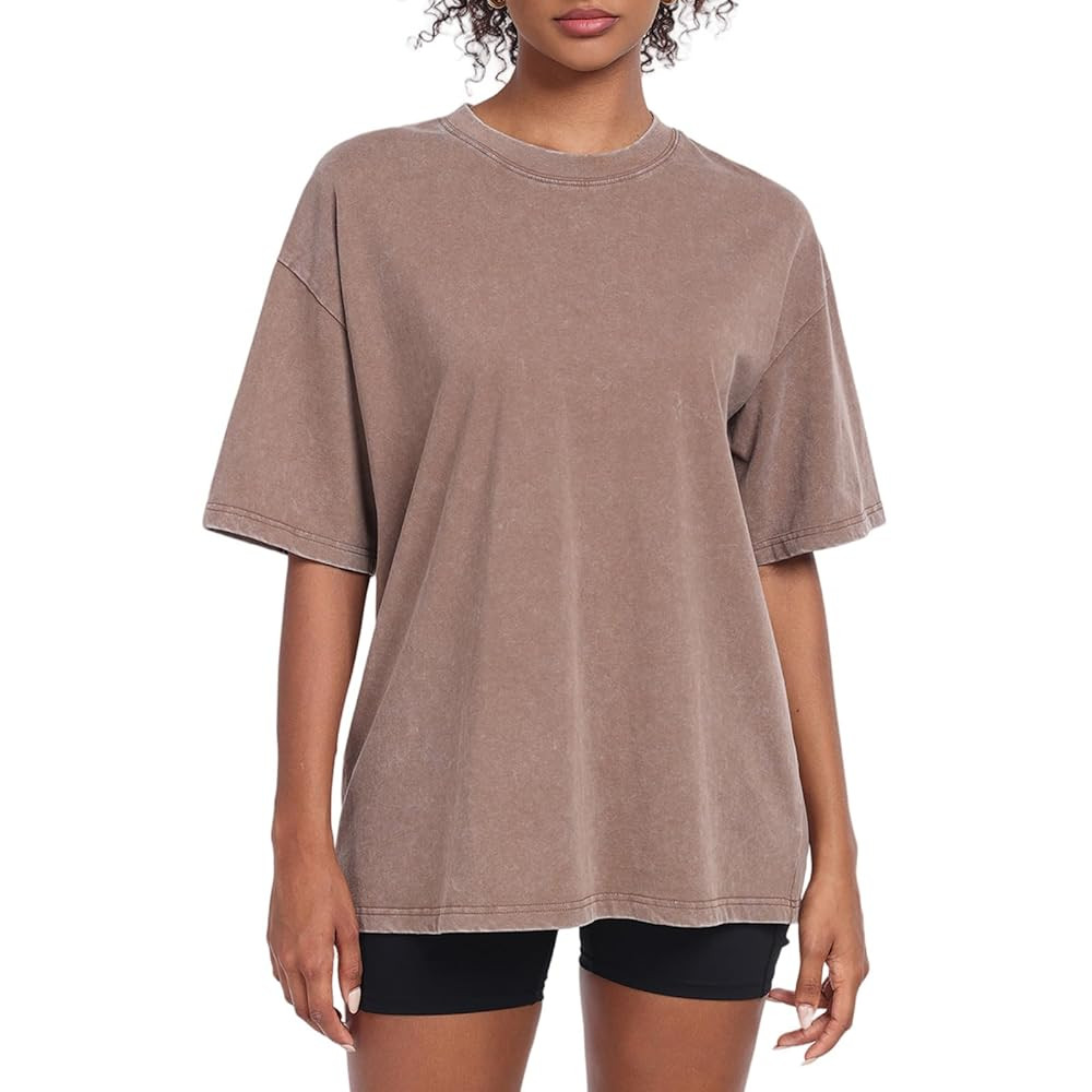 Womens Washed Vintage Oversized T-Shirt Casual Baggy Streetwear Boyfriend Tee Workout Short Sleev... | Amazon (US)