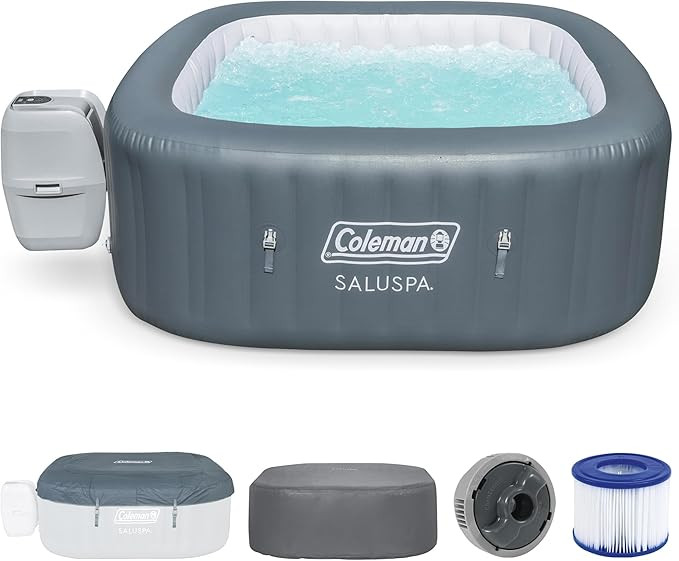 Coleman Hawaii AirJet Large Square 4 to 6 Person Inflatable Hot Tub Portable Outdoor Spa with 140... | Amazon (US)