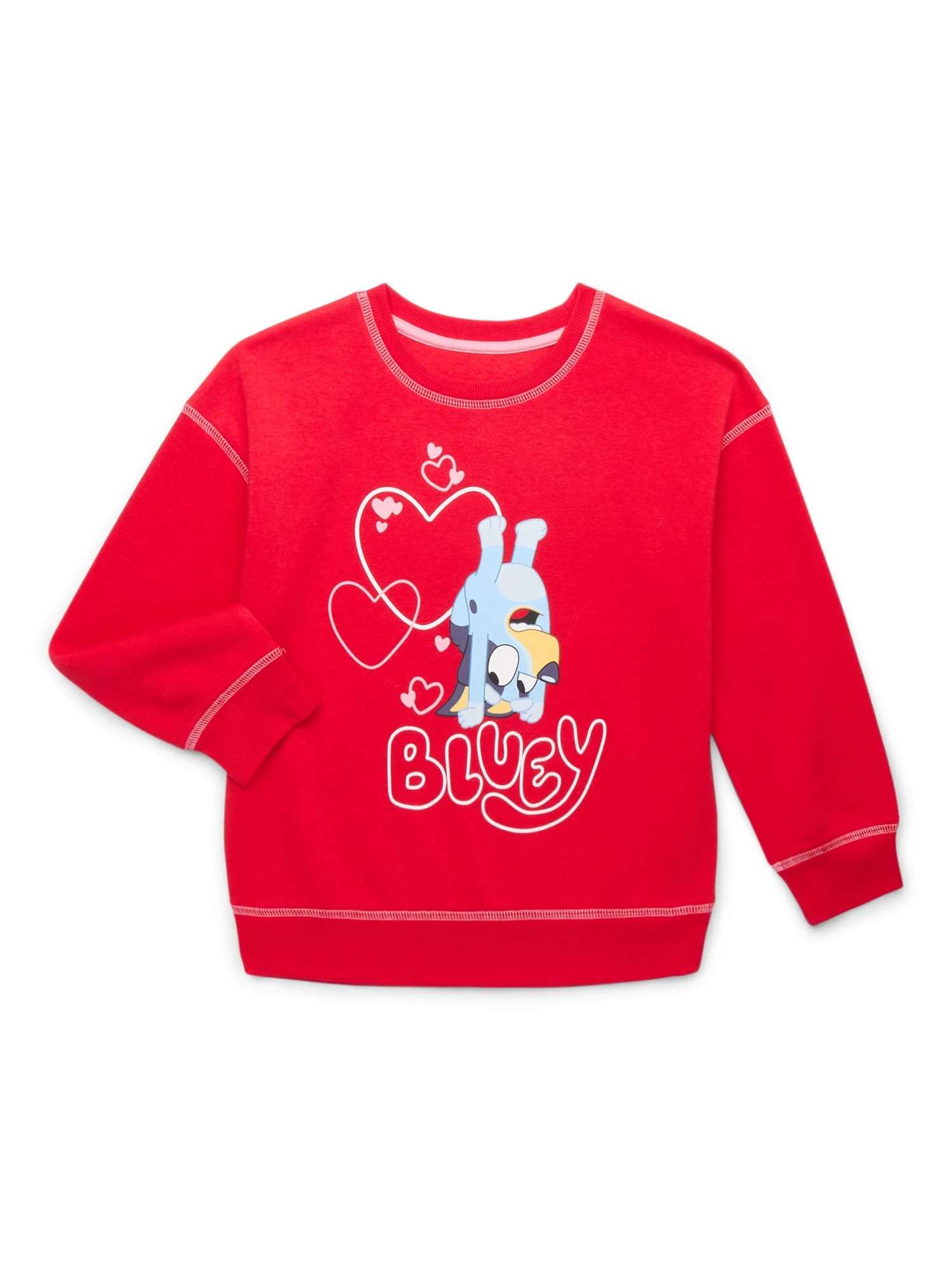 Bluey Girls Valentine's Day Graphic Crewneck Pullover, Sizes 4-12 | Walmart (US)