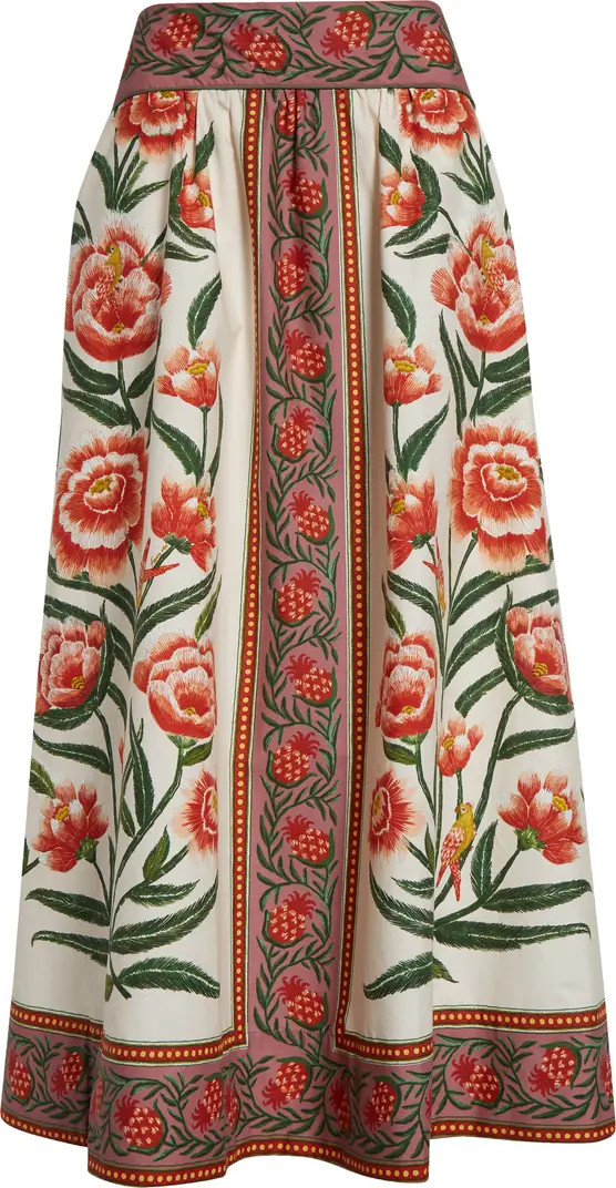 Anika Placed Floral Print Cotton Skirt | Nordstrom