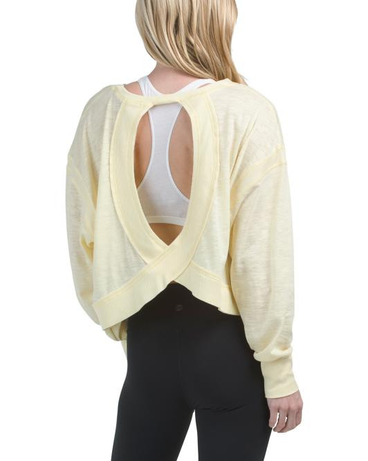 Cross Back Open Long Sleeve Top | TJ Maxx