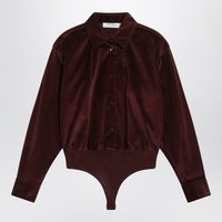 Max Mara Cherry Colored Velvet Shirt Body | Balardi (US & Canada)