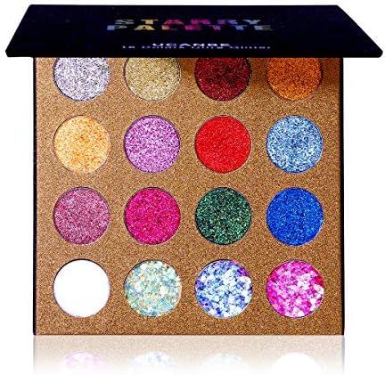 UCANBE Pro Glitter Eyeshadow Palette - Professional 16 Colors - Chunky & Fine Pressed Glitter Eye... | Amazon (US)
