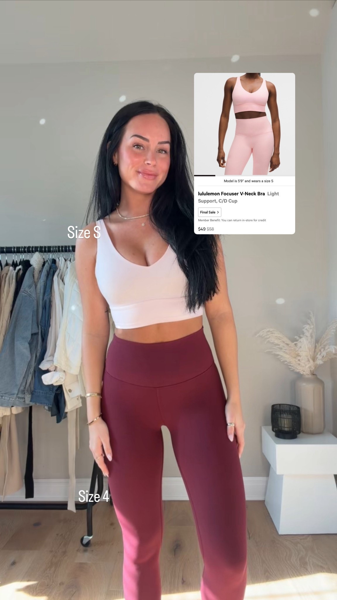 @lululemon new to sale 😍✨

My sizing 5’7, 145lbs, 32dd
