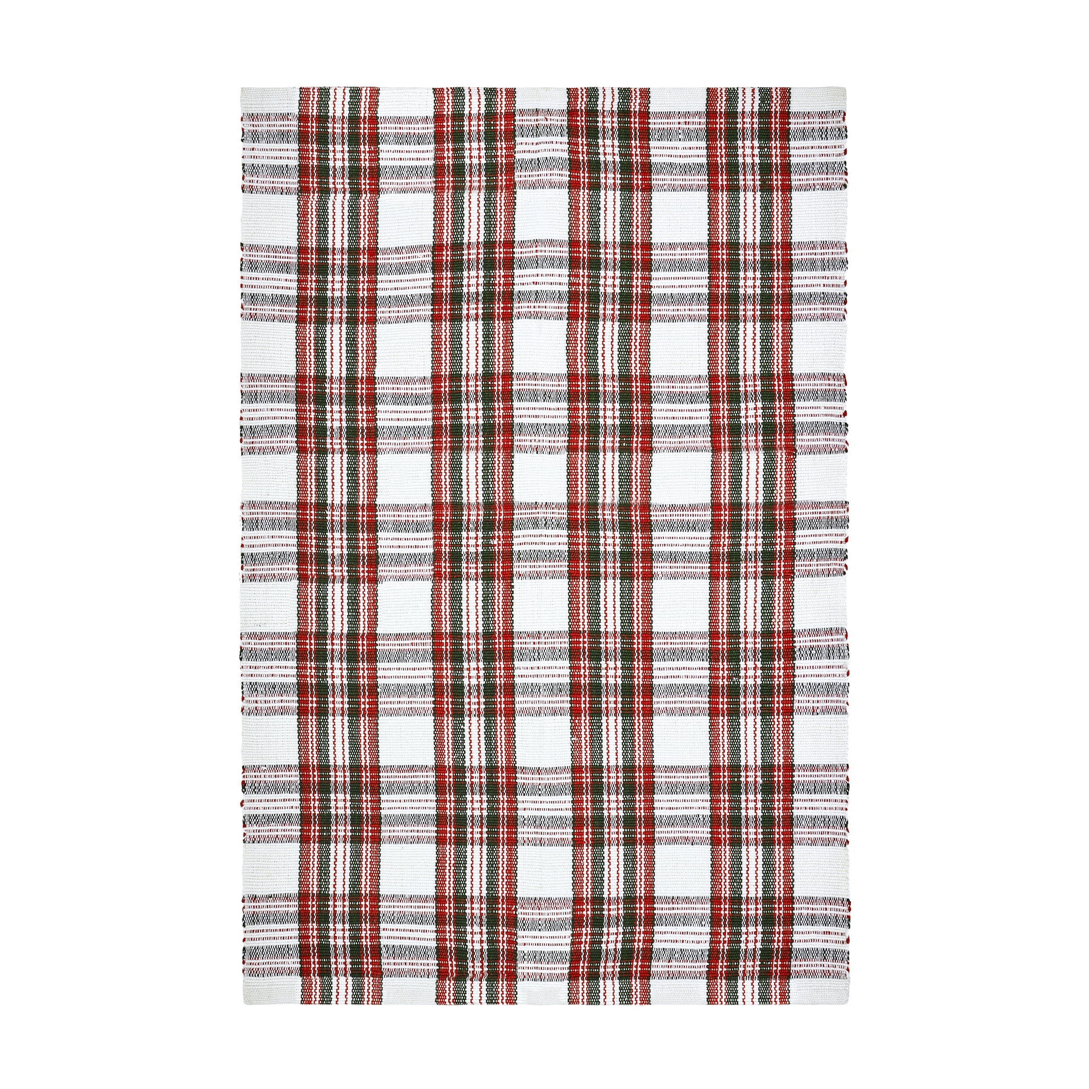 My Texas House Red/White Tartan Plaid Indoor/Outdoor Layering Rug, 38" x 58" | Walmart (US)