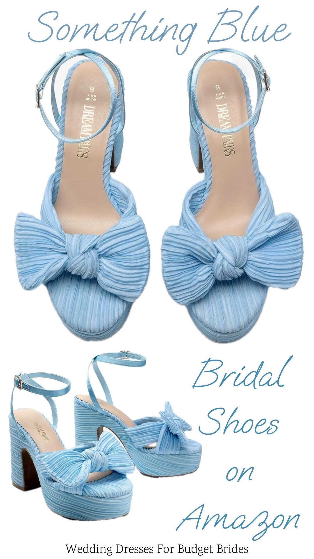 Something blue and affordable! Blue bridal shoes on Amazon. Under $35. Other colors too.

Chunky heels, platform heels, bridal heels, wedding party shoes, bride shoes, bridal sandals, bridesmaid shoes. 

#LTKSeasonal #LTKWedding