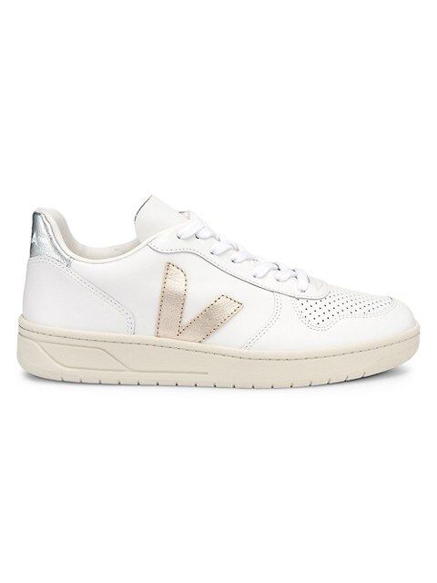 V-10 Leather Metallic Logo Patch Low-Top Sneakers | Saks Fifth Avenue