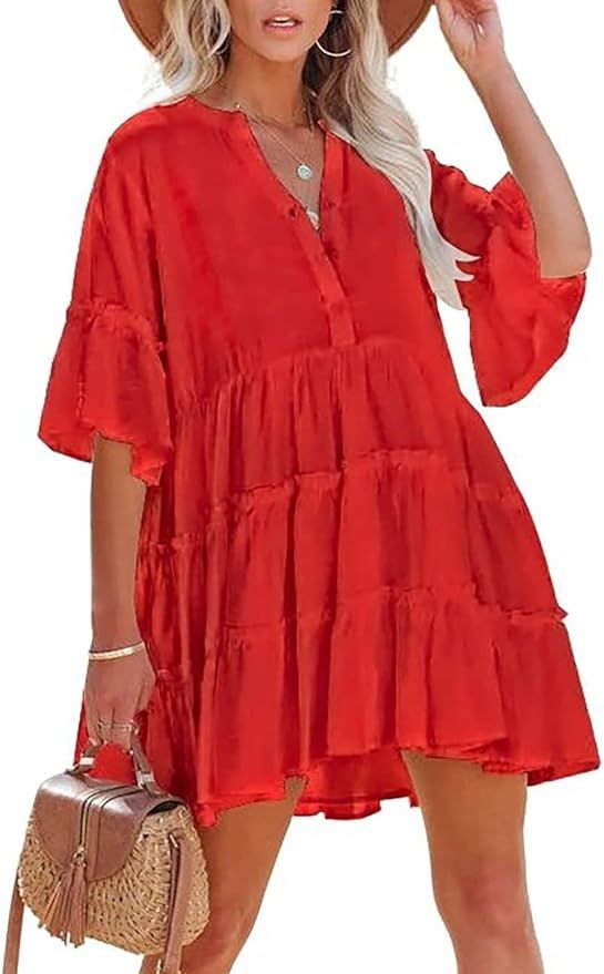 Bsubseach Swim Cover Up for Women Button Down Summer Dresses | Amazon (US)