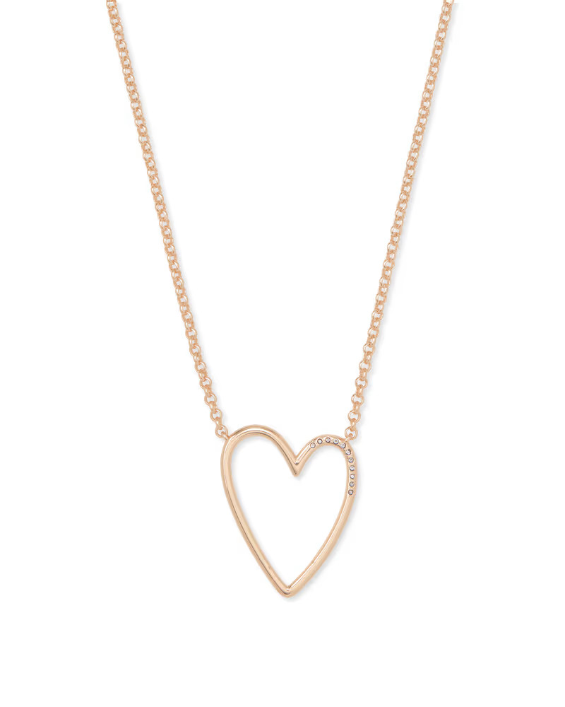 Ansley Heart Pendant Necklace in Rose Gold | Kendra Scott