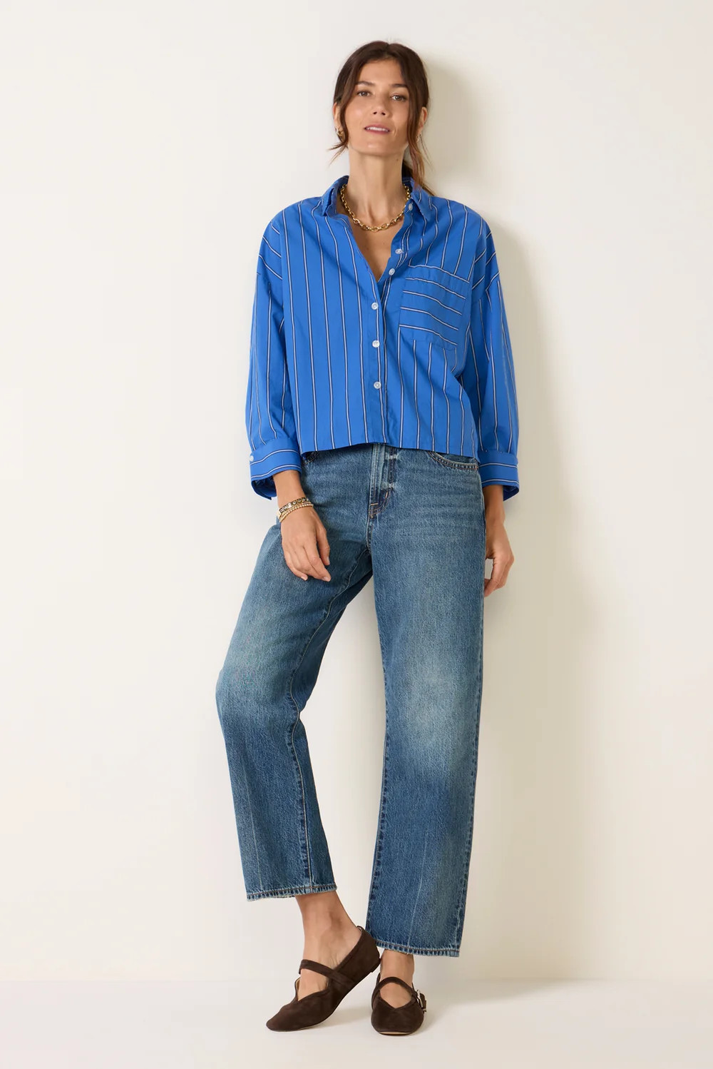 Aiden Crop Shirt | Evereve