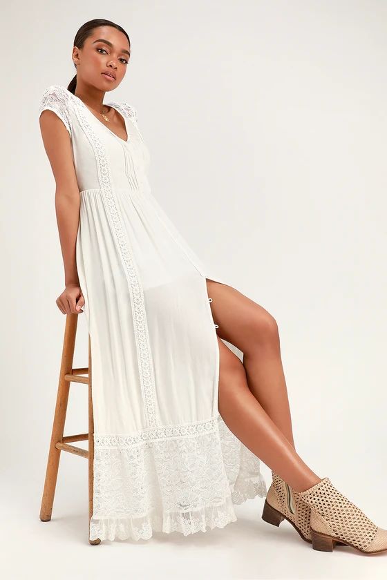 Bermuda White Lace Maxi Dress | Lulus (US)