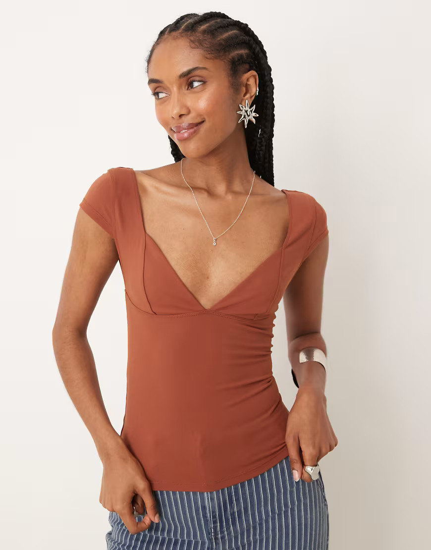 Free People duo corset cami top in chocolate-Brown | ASOS (Global)
