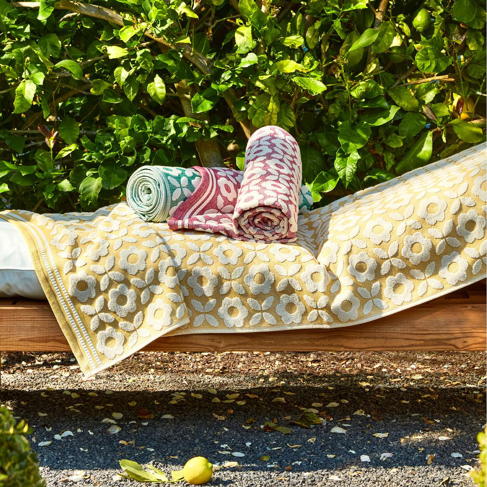 Retro Floral Beach Towel | GreenRow