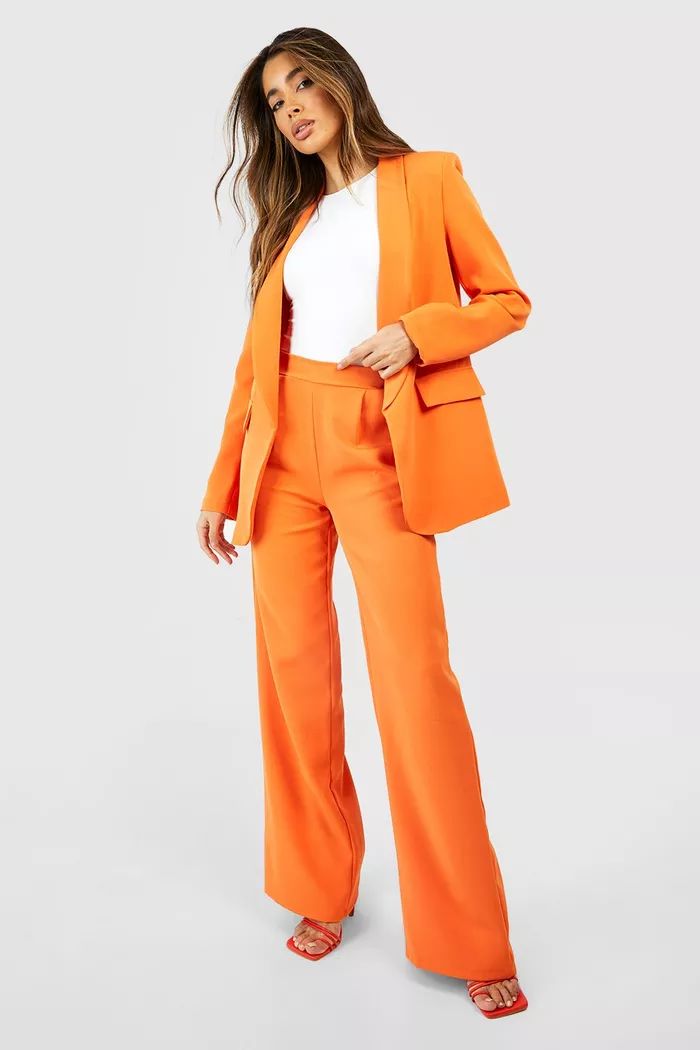 Slouchy Relaxed Fit Wide Leg Dress Pants | boohoo (US & Canada)