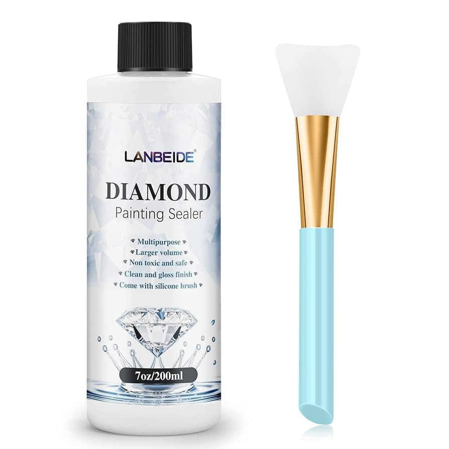 LANBEIDE 200ML Diamond Painting Sealer with Silicone Brush, Updated 5D Diamond Painting Glue Seal... | Amazon (US)