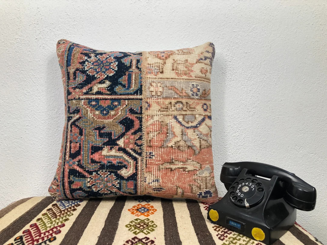 Handmade Turkish Patchwork Pillow Cushion Cover 18x18 for - Etsy | Etsy (US)