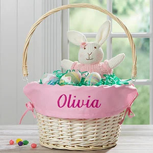 Pink Personalized Easter Baskets for Girls | Personalization Mall