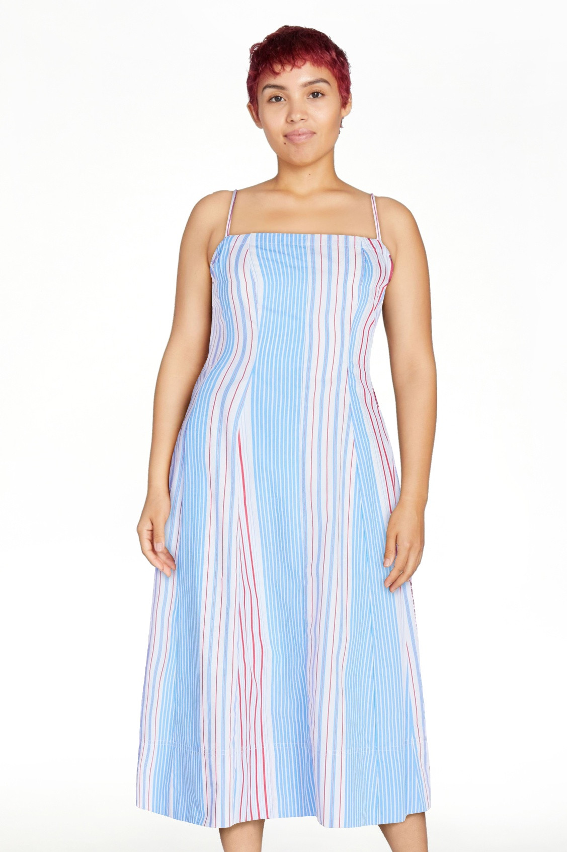 Free Assembly Women's and Women's Plus Sleeveless Cotton Panel Midi Dress, Sizes XS-4X | Walmart (US)