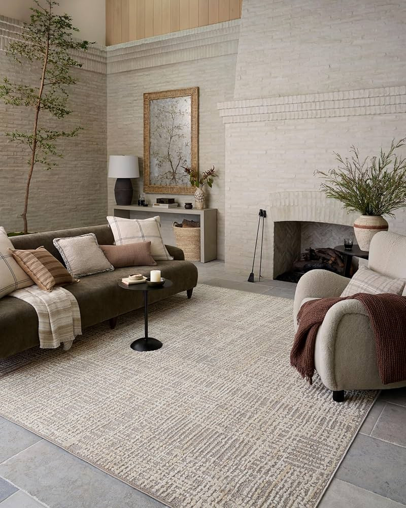 Loloi Amber Lewis Bexley Collection BEX-07 Natural/Dove 2'-7" x 4' Accent Rug Neutral, Textured, ... | Amazon (US)