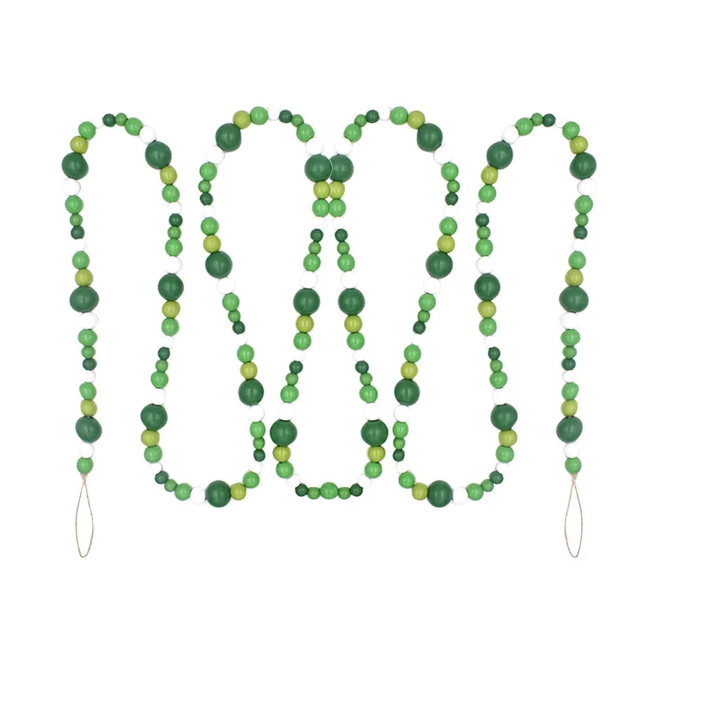 St. Patricks Day Wood Bead Garland Farmhouse Rustic Wooden Beads Garland for St. Patricks Day Hom... | Walmart (US)