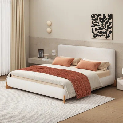 Velvet Upholstered Comfortable Bed With Solid Wood Frame | Wayfair North America