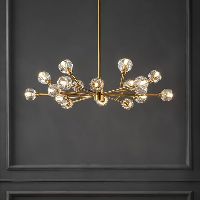SAFAVIEH Couture Collection Breyer Sputnik Gold Crystal Adjustable Chandelier | Amazon (US)