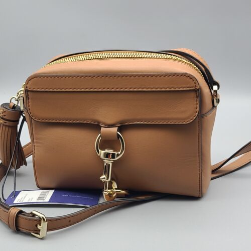 Rebecca Minkoff MAB Camera Bag crossbody almond color leather gold hardware new | eBay AU