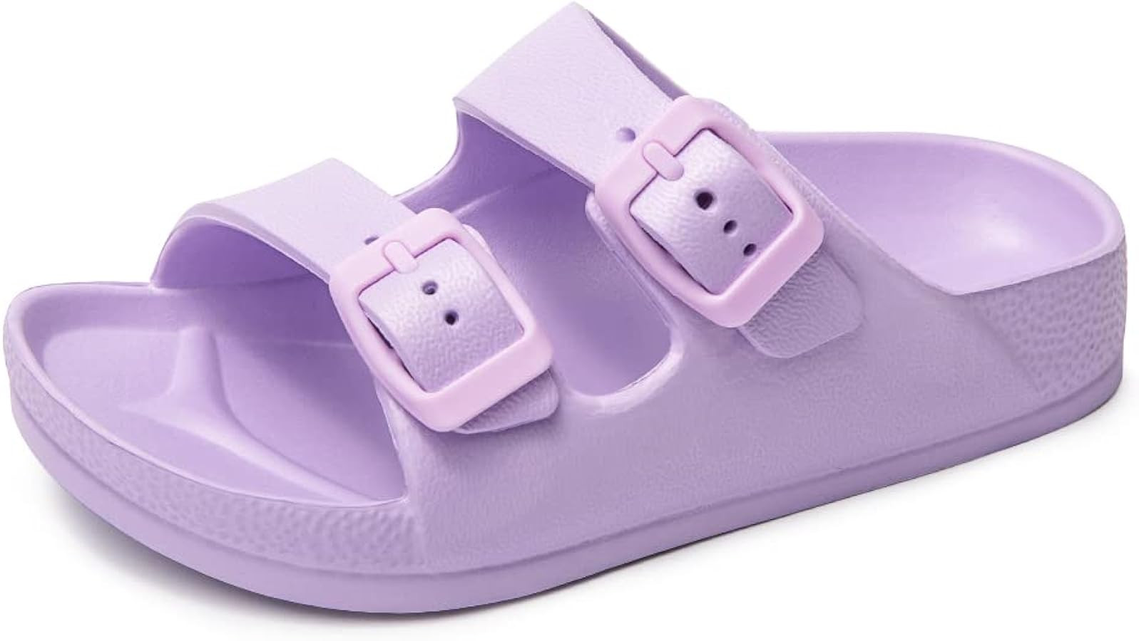 FUNKYMONKEY Unisex-Child Slides Double Buckle Adjustable EVA Flat Sandals for Boys Girls | Amazon (US)