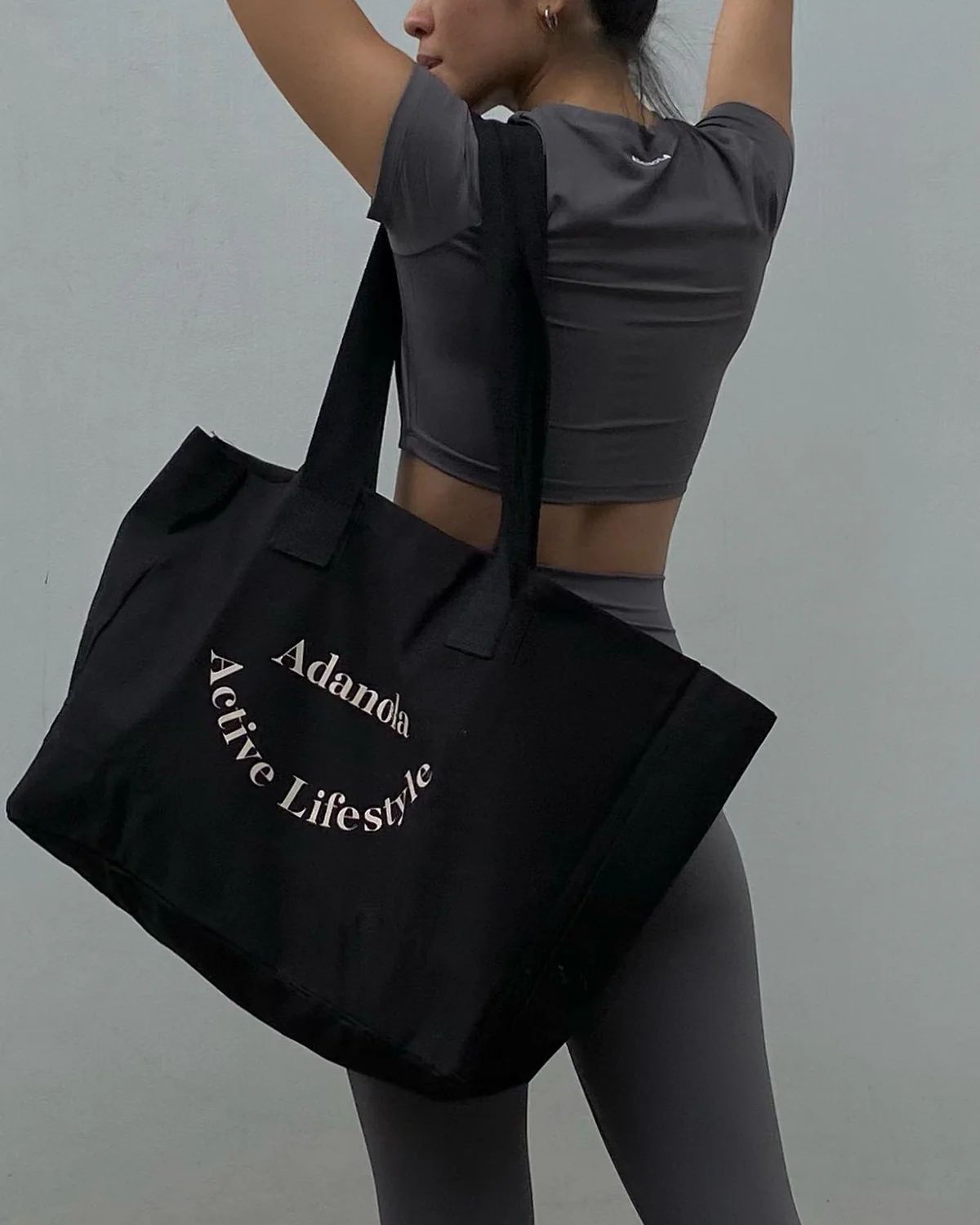 Active Lifestyle Tote Bag - Black/Nude | Adanola UK