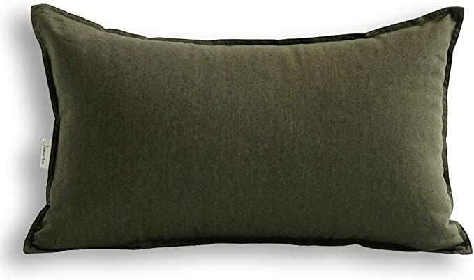 Amazon.com: Jeanerlor Cotton Linen Decorative 12"x20" Lumbar Throw Pillow Case Cushion Cover with... | Amazon (US)