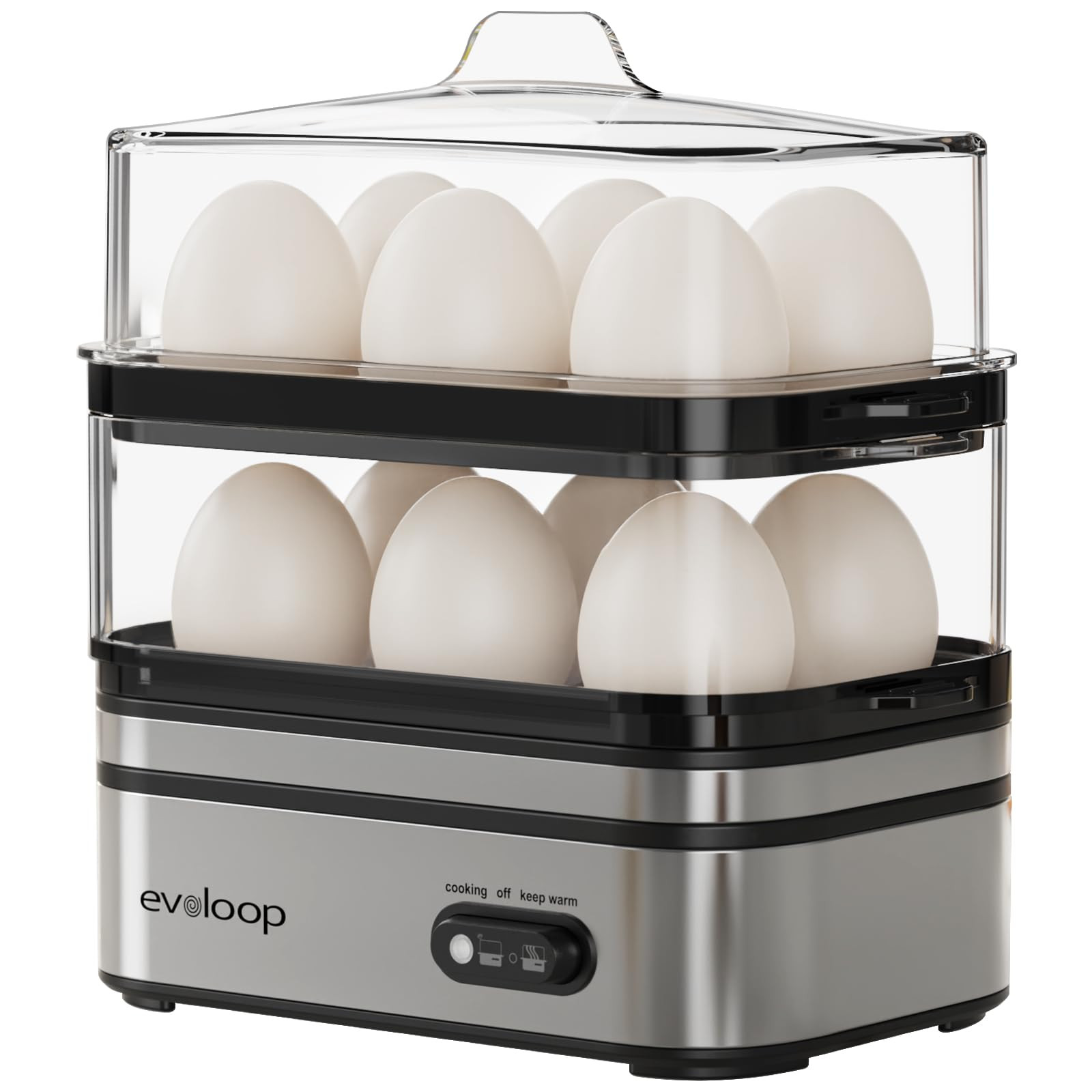 Evoloop Rapid Egg Cooker Electric 12 Eggs Capacity, Soft, Medium, Hard Boiled, Poached, Omelet Ma... | Amazon (US)