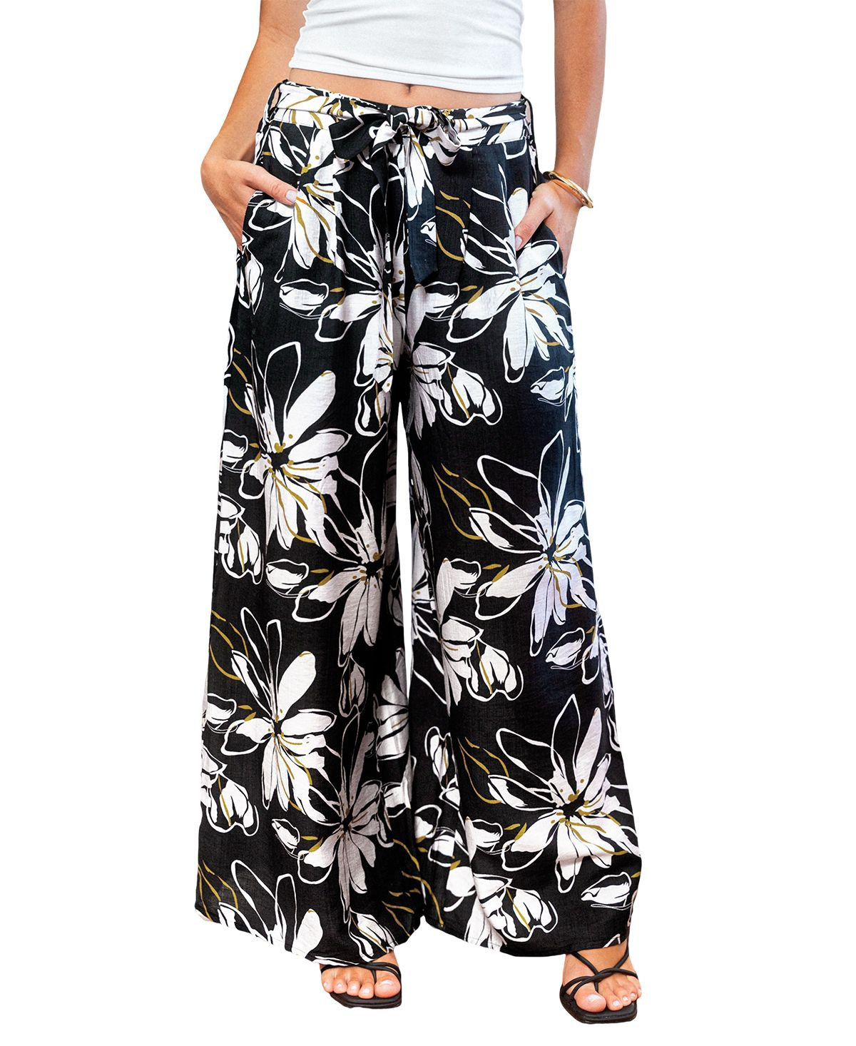 Cupshe Women's Blossom Way Floral Pants - Black | Macy's
