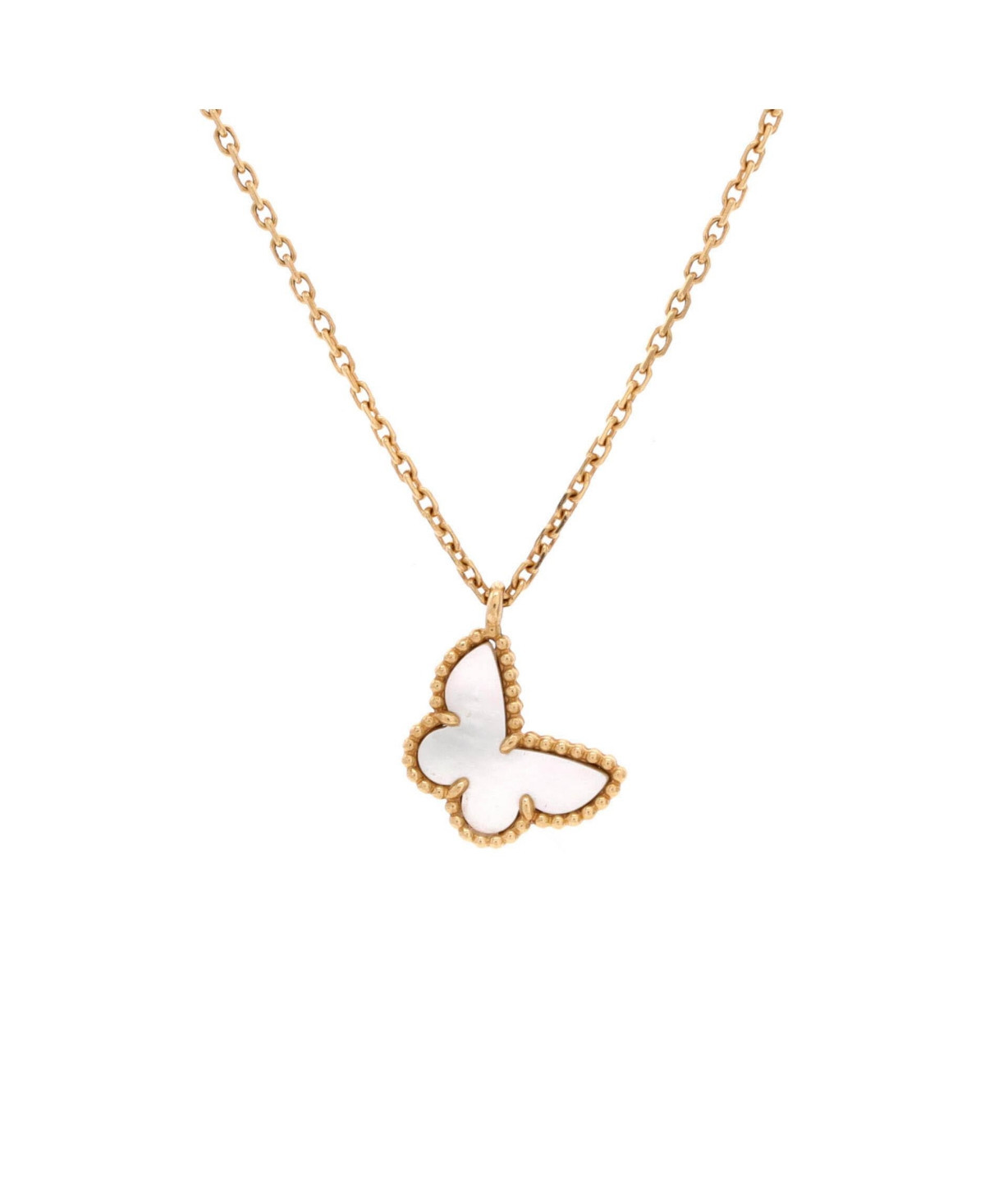 Pre-Owned Van Cleef & Arpels Sweet Alhambra Butterfly Pendant Necklace - 18k yellow gold | Macy's