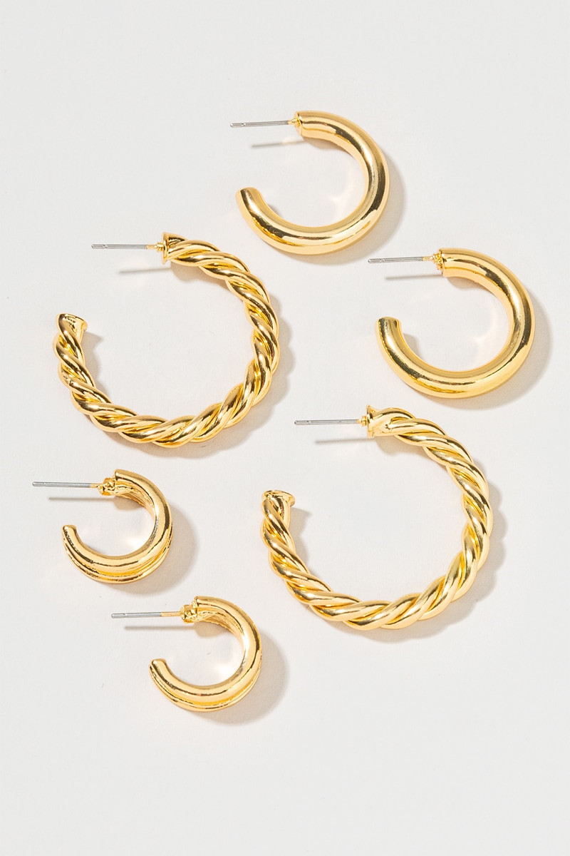 Tracey Metal Hoop Earring Set | Francesca's