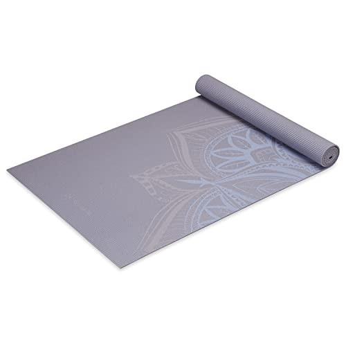 Gaiam Yoga Mat - 5mm Thick Yoga Mat - Non-Slip Exercise Mat for All Types of Yoga, Pilates & Floor Workouts - Textured Grip, Cushioned Support, Variety of Designs (24 x 68 inches long), Dusty Purple Point | Amazon (US)