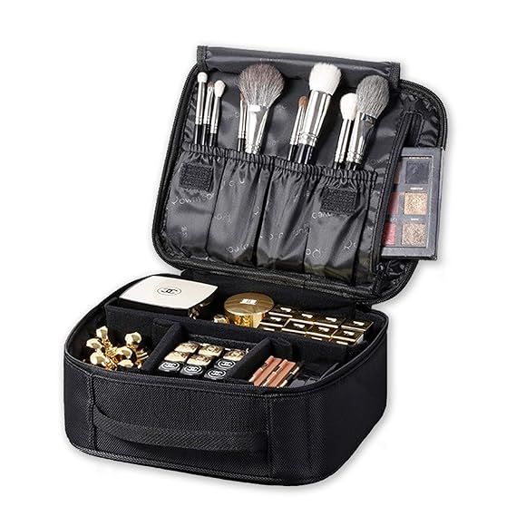 ROWNYEON Makeup Train Case Makeup Bag Organizer Travel Makeup Case Cosmetic Bag Proffessional Por... | Amazon (US)