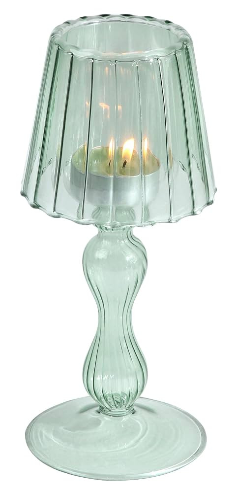 Desk Lamp Shaped Glass Candle Holder - Glass Hurricane Candleholder Crystal Decorative Candle Sta... | Amazon (US)